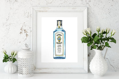 Classic Gin Bottle Drawing