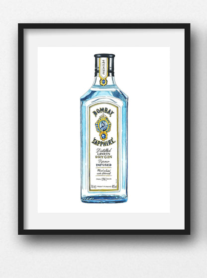 Classic Gin Bottle Drawing