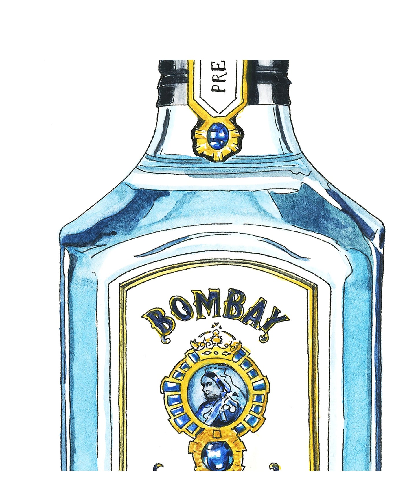 Classic Gin Bottle Drawing