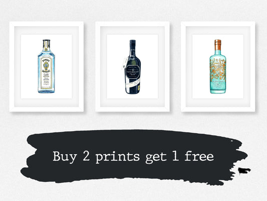 Set of Three Gin Gicleé Prints