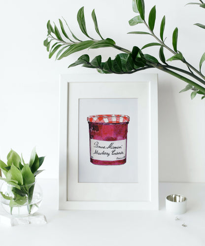 Bonne Maman Strawberry Jam Illustration