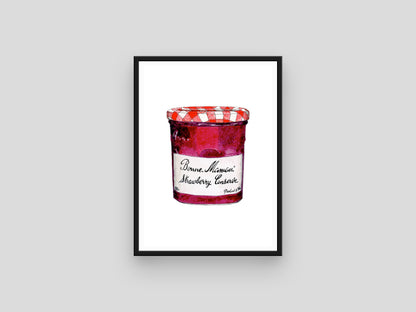 Bonne Maman Strawberry Jam Illustration