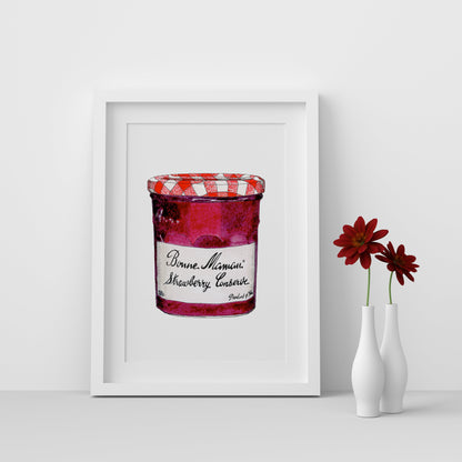 Bonne Maman Strawberry Jam Illustration