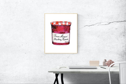 Bonne Maman Strawberry Jam Illustration